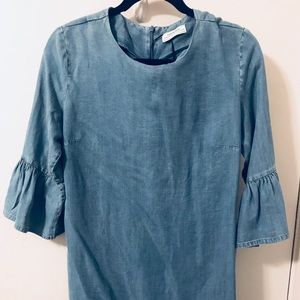 Zara blue “soft denim” dress
